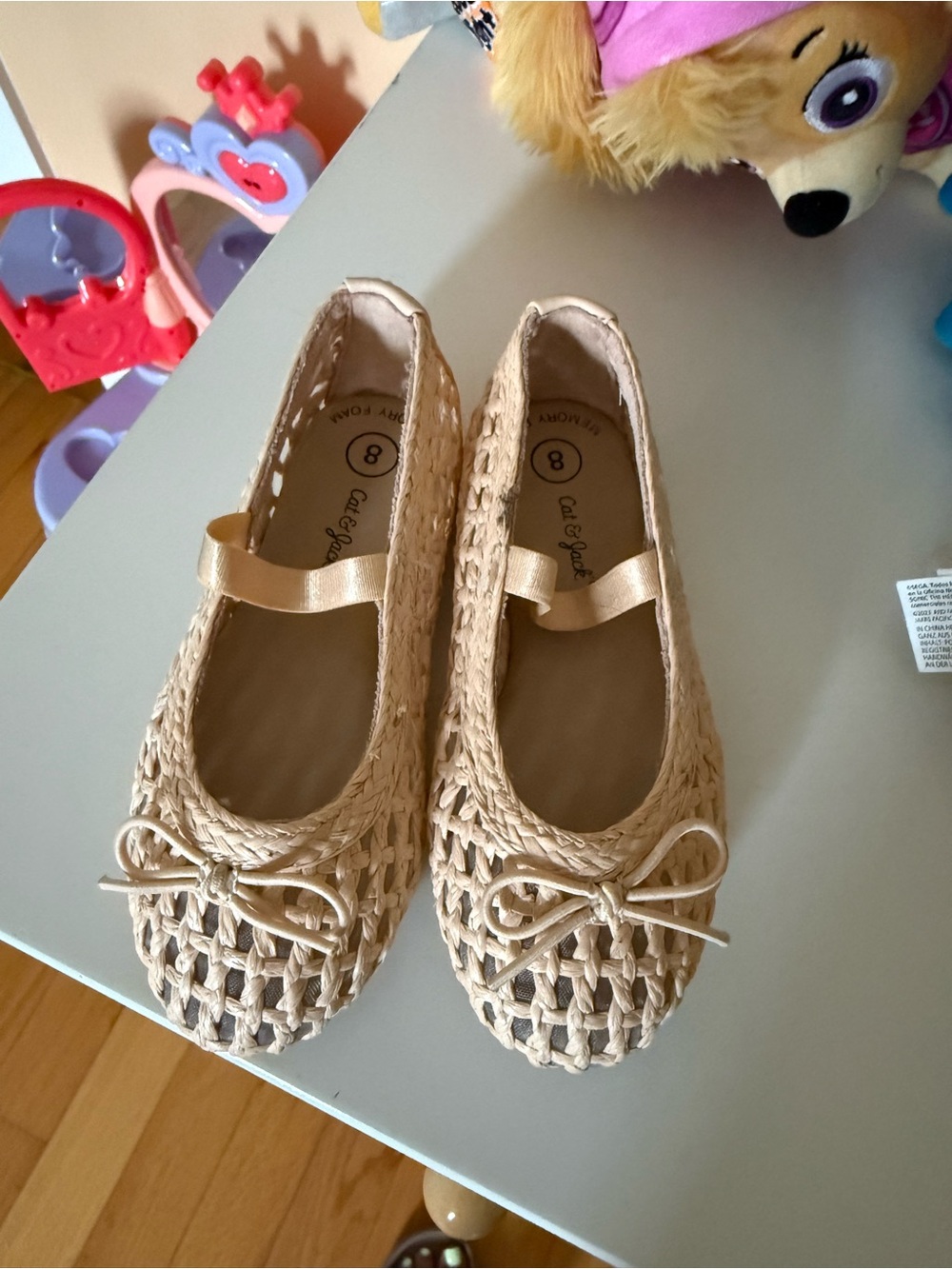 Cat & Jack Cream Woven Mary Jane Ballet Flats